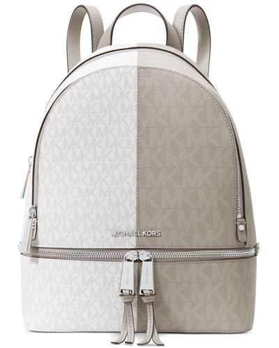 🌞MICHAEL KORS RHEA ZIP BACKPACK RED WHITE GOLD QUILTED LEATHER TRAVEL  BAG🌺NWT
