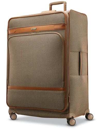 Hartmann Herringbone Dlx Extended Journey Expandable Spinner Suitcase - Natural