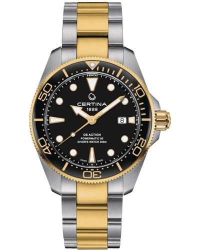 Certina Swiss Automatic Ds Action Diver Two-tone Stainless Steel Bracelet Watch 43mm - Metallic