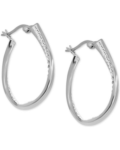Essentials Crystal Small Hoop Earrings - Metallic