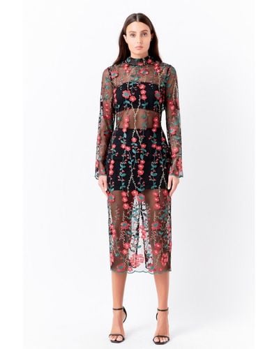 Endless Rose Floral Embroidered Midi Dress