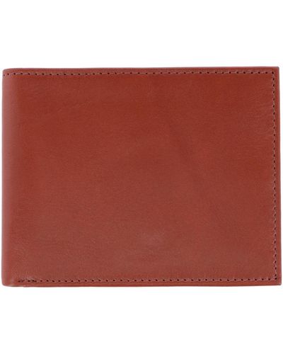 Trafalgar Sergio Genuine Leather Rfid Bi-fold Passcase Wallet - Red