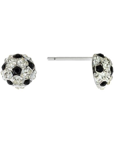 Giani Bernini Crystal Pave Soccer Ball Stud Earrings - Black