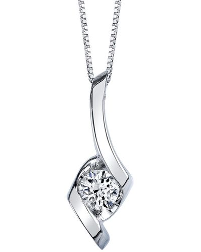 Sirena Diamond Solitaire Swirl 18" Pendant Necklace (3/8 Ct. T.w. - White