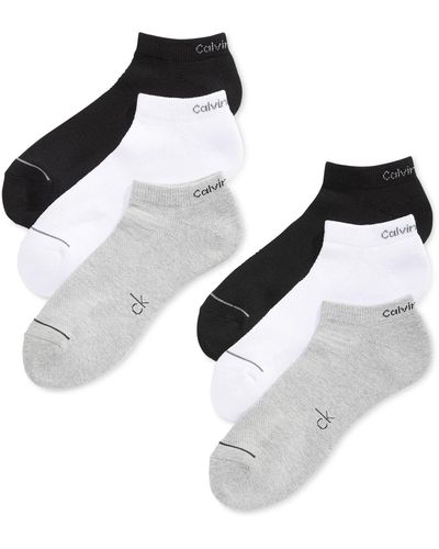 Calvin Klein Six-pack Athletic Stripe Ankle Socks - White