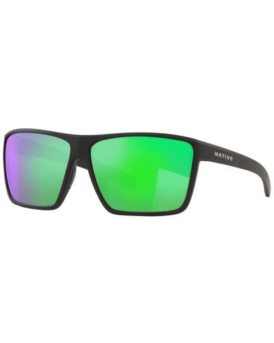 Native Eyewear Native Wells Xl Polarized Sunglasses - Green