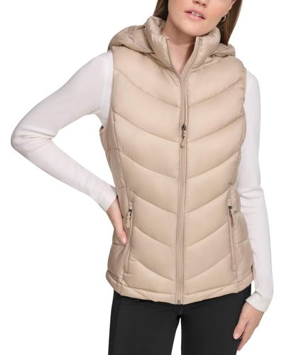 Charter Club Packable Hooded Puffer Vest - Natural