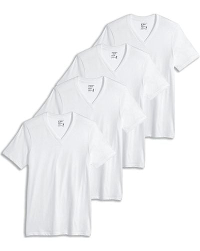 Jockey Tagless 3-pack V-neck Undershirts + 1 Bonus Shirt - White