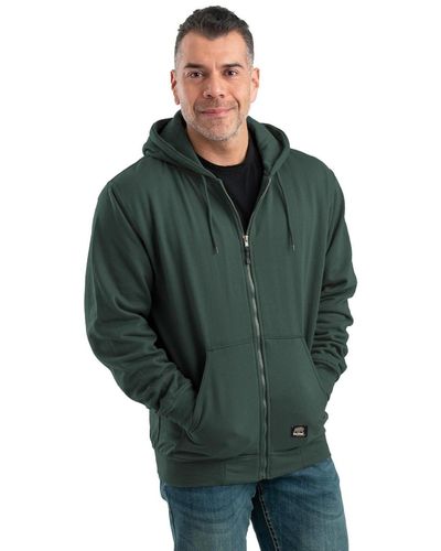 Bernè Heritage Thermal-lined Full-zip Hooded Sweatshirt - Green