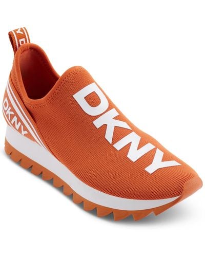 DKNY Abbi Slip-on Logo Sock Sneakers - Orange