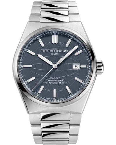 Frederique Constant Swiss Automatic Highlife Cosc Stainless Steel Bracelet Watch 41mm - Gray