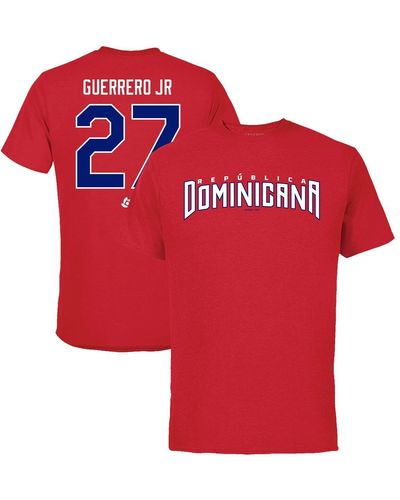 Legends Vladimir Guerrero Jr. Dominican Republic Baseball 2023 World Baseball Classic Name And Number T-shirt - Red
