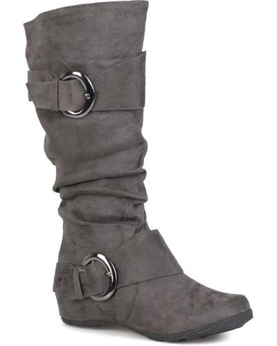 Journee Collection Wide Calf Jester Boot - Gray