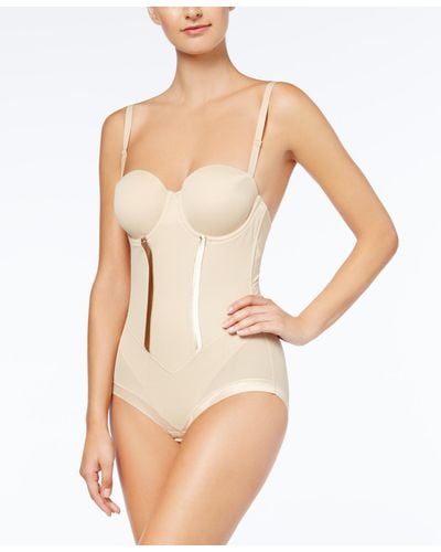 Maidenform Firm Tummy-control Easy Up Strapless Bodysuit 1256 - Natural