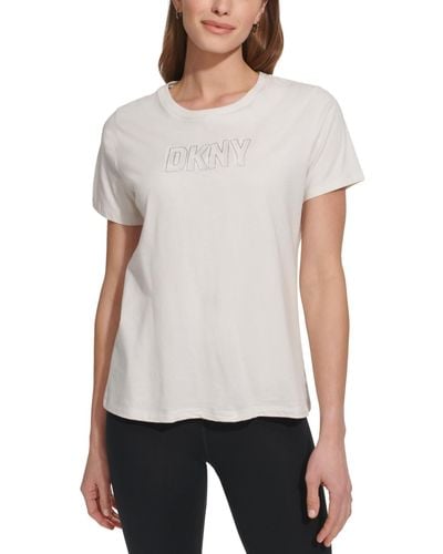 DKNY Sport Cotton Embellished-logo T-shirt - White
