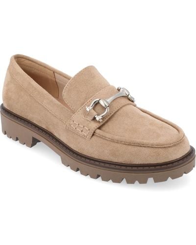 Journee Collection Jessamey Lug Sole Loafers - Natural