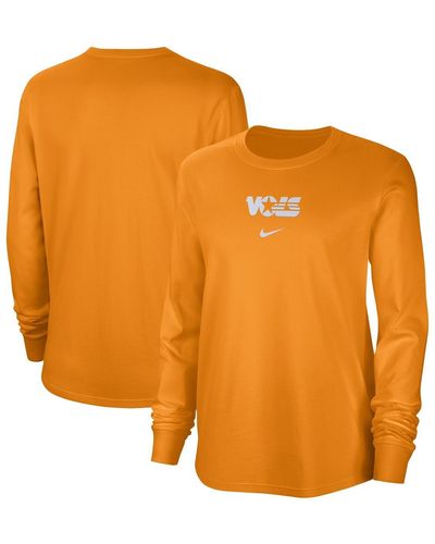 Nike Distressed Tennessee Volunteers Vintage-like Long Sleeve T-shirt - Orange