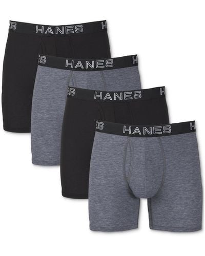 Hanes 4-pk. Ultimate Comfort Flex Fit Ultra Soft Boxer Briefs - Black