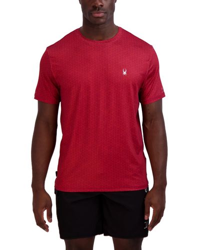 Spyder Printed Jersey Short Sleeve Rash Guard T-shirt - Red