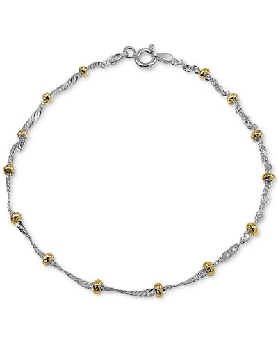 Giani Bernini Beaded Singapore Chain Bracelet - Metallic