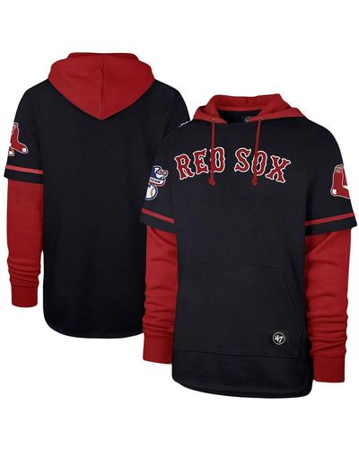'47 Navy Boston Red Sox Trifecta Shortstop Pullover Hoodie