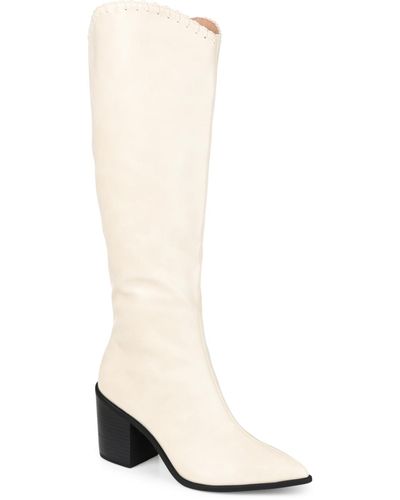 Journee Collection Daria Extra Wide Calf Western Boots - White