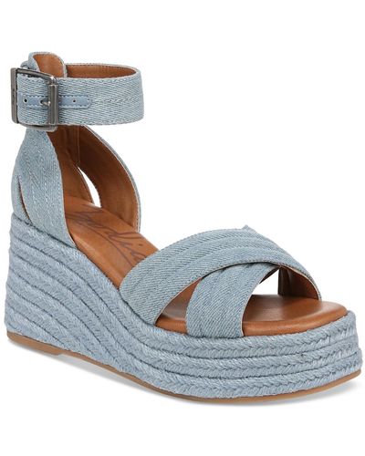 Zodiac Naomi Ankle-strap Espadrille Wedge Sandals - Blue