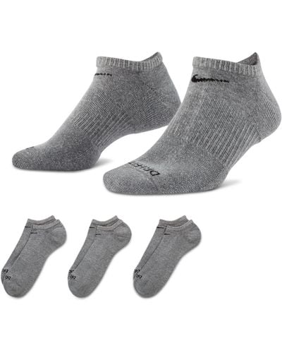 Nike Everyday Plus Cushion Training No-show Socks 3 Pairs - Gray