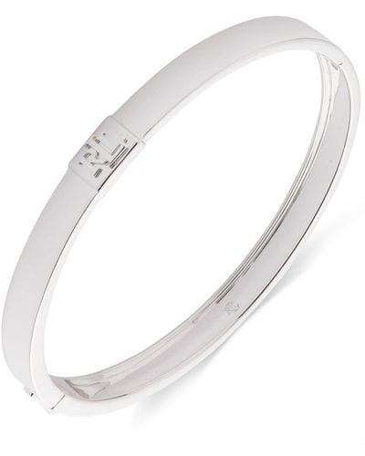 Ralph Lauren Lauren Sterling Logo Bangle Bracelet - White
