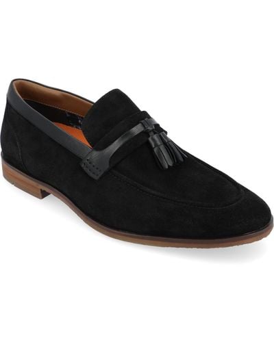 Thomas & Vine Hawthorn Apron Toe Tassel Loafer Dress Shoes - Black