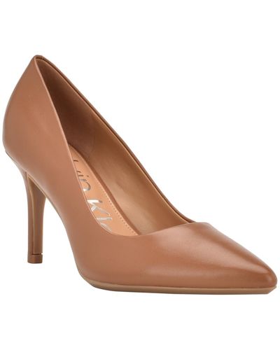 Calvin Klein Gayle Pointy Toe Classic Pumps - Brown