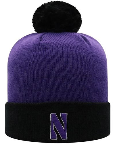 Top Of The World Purple And Black Northwestern Wildcats Core 2-tone Cuffed Knit Hat