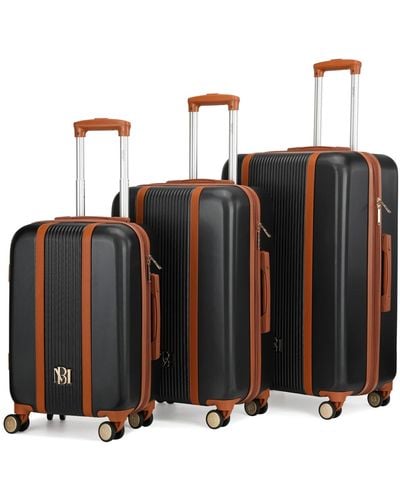 Badgley Mischka Mia Expandable Retro luggage Set - Black