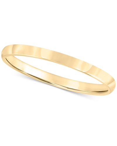 Macy's Men's 14k Gold Ring, 2mm Wedding Band - Metallic