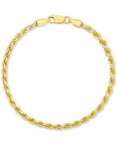 Macy's Two-tone Rope Link Chain Bracelet - Metallic