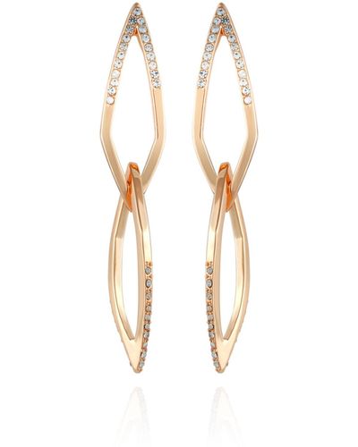 Vince Camuto 14k Gold-plated And Crystal Diamond Link Drop Earring - White