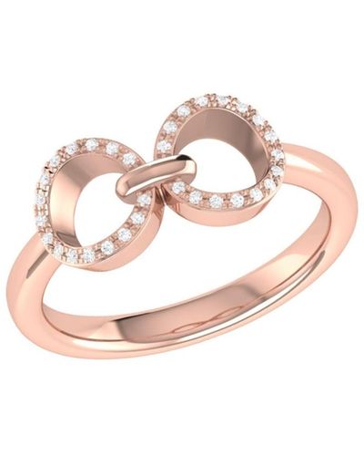 LuvMyJewelry Binoculars Infinity Design Sterling Silver Diamond Ring - Pink