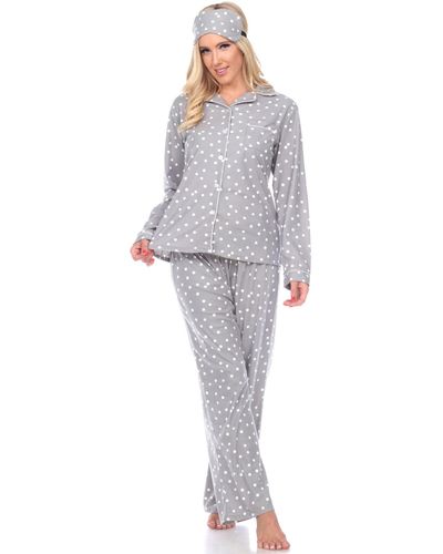 White Mark Pajama Set - Gray