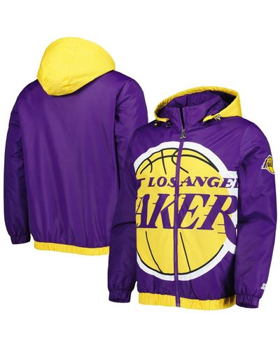 Starter Los Angeles Lakers The Triple Double Full-zip Hoodie Jacket - Purple