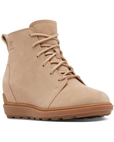 Sorel Evie Ii Lace-up Hidden Wedge Boots - Natural