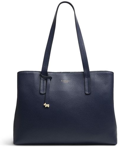 Radley Dukes Place Large Leather Open Top Work Bag - Blue