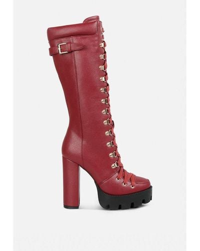 LONDON RAG Magnolia Boots - Red
