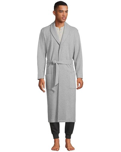 Lands' End Waffle Robe - Gray