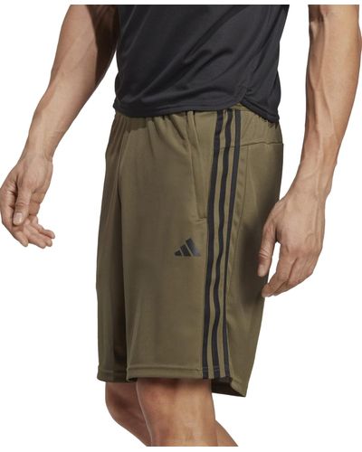 adidas Train Essentials Classic-fit Aeroready 3-stripes 10" Training Shorts - Green