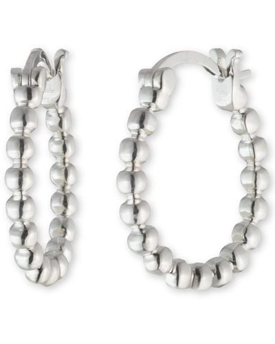Ralph Lauren Lauren Small Beaded Hoop Earrings - Metallic