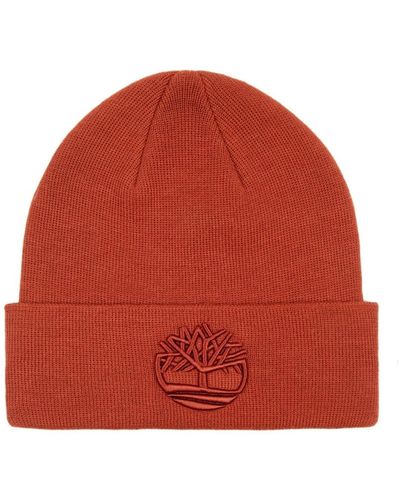 Timberland Tonal 3d Embroidery Beanie - Brown