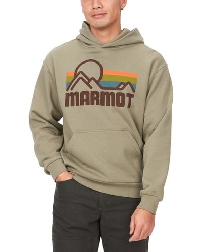 Marmot Coastal Logo-print Fleece Hoodie - Gray