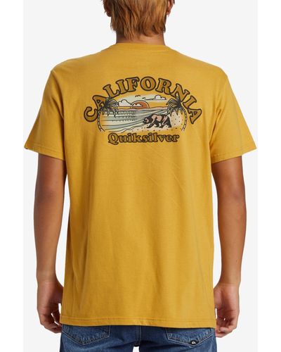 Quiksilver Ca Bear Coast Mt0 Crew Neck T-shirt - Yellow