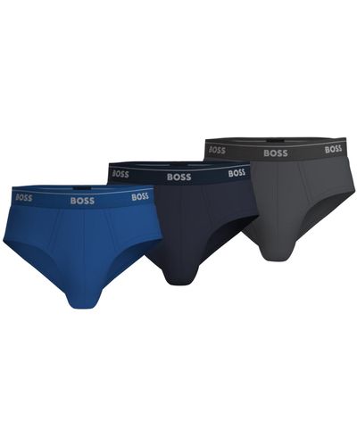 BOSS Boss By 3-pk. Classic Assorted Color Solid Briefs - Blue