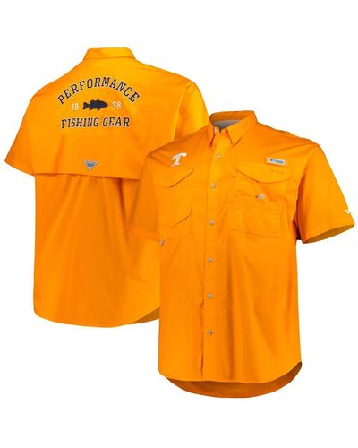 Columbia Tennessee Volunteers Big And Tall Bonehead Logo Button-up Shirt - Orange